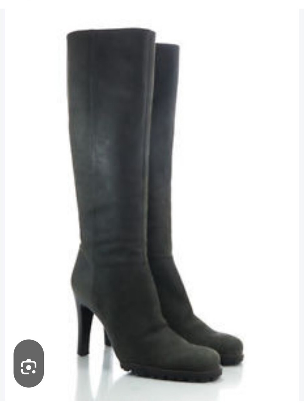 Gianni Bini Tall Faux Suede Knee Heeled Boots in Dark Gray Size 10M